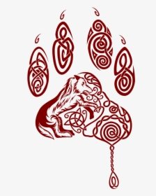 Wolf Paw Png - Celtic Dog Paw Tattoo, Transparent Png, Transparent PNG