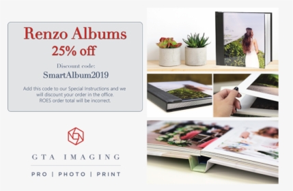 25% Off Renzo Photo Albums With Gta Imaging And Smartalbums - Table, HD Png Download, Transparent PNG