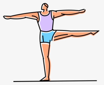 Gymnast Vector Balance Beam Clipart - One Leg Balance Gymnastics, HD Png Download, Transparent PNG