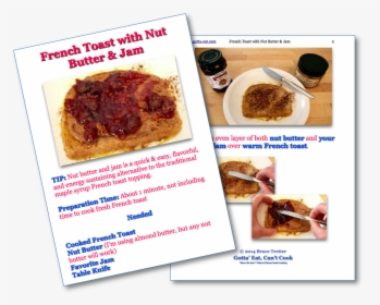 French Toast With Nut Butter And Jam Step By Step Picture - Bun, HD Png Download, Transparent PNG