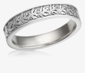 Narrow Oak Leaf Wedding Band - Engagement Ring, HD Png Download, Transparent PNG