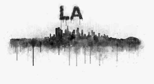 Los Angeles City Skyline Hq V5 Bw, HD Png Download, Transparent PNG