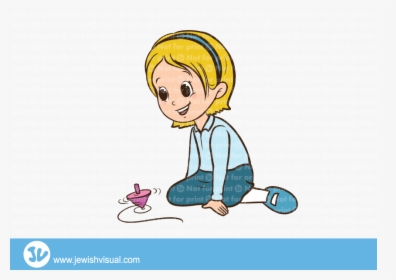 ילדה משחקת בסביבון - Girl Playing Art Transparent, HD Png Download, Transparent PNG
