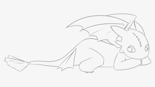 Collection Of Free Toothless Drawing Sketch Download - Line Art, HD Png Download, Transparent PNG