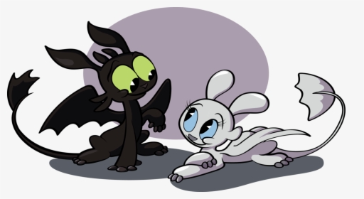Toothless And The Light Fury Are So Cute - Light Fury And Toothless Clipart, HD Png Download, Transparent PNG