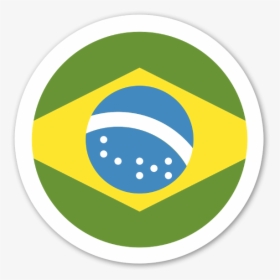 Brazil Flag Sticker - Brazil Flag Logo Transparent, HD Png Download, Transparent PNG