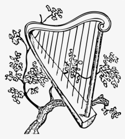 Harp And Branch Clip Arts - Harp Coloring Page, HD Png Download, Transparent PNG