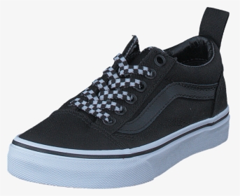 Uy Old Skool Elastic Lace Check Lace Black/true White - Skate Shoe, HD Png Download, Transparent PNG