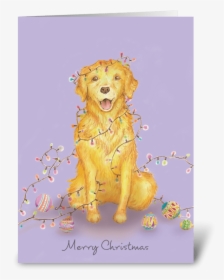 Christmas Dog Greeting Card - Golden Retriever, HD Png Download, Transparent PNG