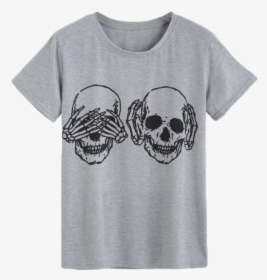 No Evil Skull Tee - T-shirt, HD Png Download, Transparent PNG