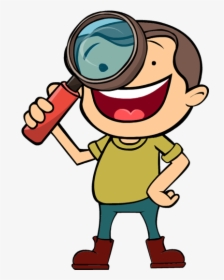 Kid Clipart Of A Little Boy Running Free Clip Art - Magnifier Clipart, HD Png Download, Transparent PNG