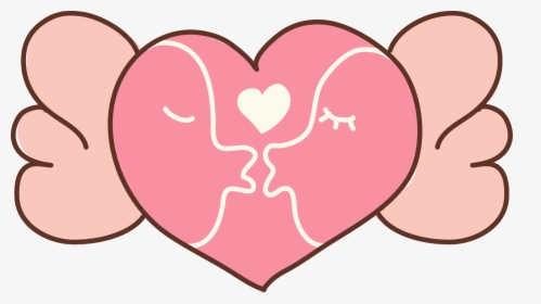Clip Art Angel Wings Cartoon - Pink Heart Clipart, HD Png Download, Transparent PNG