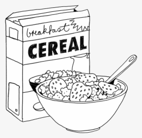Transparent Cereal Bowl Clipart - Cereal Box Clipart Black And White, HD Png Download, Transparent PNG