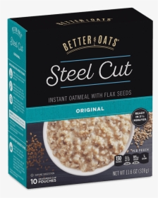 Better Oats Steel Cut Original Instant Oatmeal Box - Better Oats Brand, HD Png Download, Transparent PNG