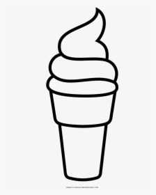 Ice Cream Cone Coloring Page - Transparent Background Ice Cream Clipart Black And, HD Png Download, Transparent PNG