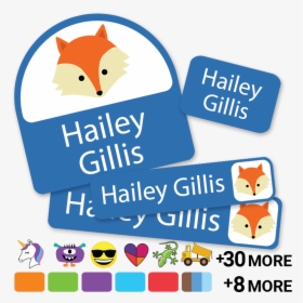Daycare Labels With Cute Icons Animals Emojis - Cartoon, HD Png Download, Transparent PNG