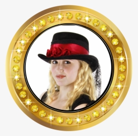 Gothic Rose Top Hat - Circle Gold Frame Png, Transparent Png, Transparent PNG