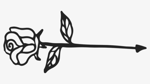 Arrow With Rose Rubber Stamp - Calligraphy Arrow Png, Transparent Png, Transparent PNG