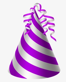 Birthday Hat Clipart Purple - Free Party Hat Png, Transparent Png, Transparent PNG