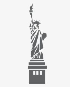 The Statue Of Liberty Outline Free Vector - Blue Statue Of Liberty, HD Png Download, Transparent PNG