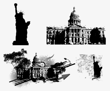 Usa, Capital, Statue Of Liberty, Silhouette - Colorado State Capitol Building, HD Png Download, Transparent PNG