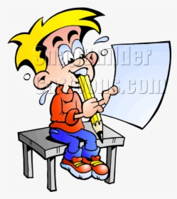School Boy With Blank Paper - Boy Sitting At School Clipart, HD Png Download, Transparent PNG