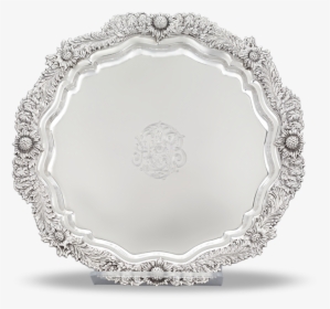 Chrysanthemum Sterling Silver Round Tray By Tiffany - Serving Tray, HD Png Download, Transparent PNG