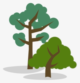 Stylized Illustration Of One Tall And One Short Tree - Tall Tree Short Tree, HD Png Download, Transparent PNG