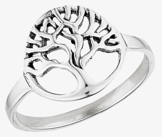 Sterling Silver Circle Tree Ring - Pre-engagement Ring, HD Png Download, Transparent PNG