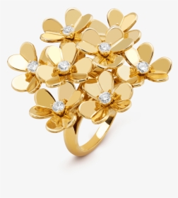 Transparent Gold Floral Png - Van Cleef Arpels Ring, Png Download, Transparent PNG