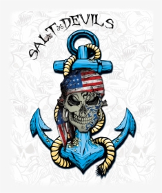 Salt Devils United We Stand Jolly Roger Anchor Long - Illustration, HD Png Download, Transparent PNG