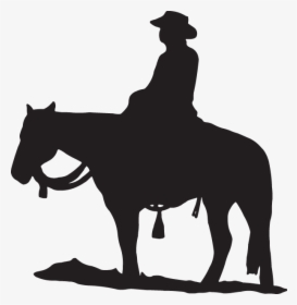 Horse Equestrian Cowboy Silhouette Clip Art - Horse And Cowboy Silhouette, HD Png Download, Transparent PNG
