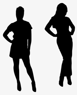 Silhouette, Female, Models, Friendship, Teamwork, Retro - Model Girl And Boy Clipart, HD Png Download, Transparent PNG