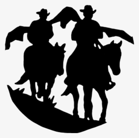 Cowgirl Cowgirlsilhouette Silhouette Cowboy Cowboysilho - Horseshoe Decal, HD Png Download, Transparent PNG
