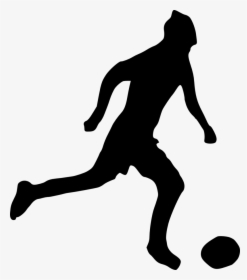 Football Player Silhouette - Jogador De Futebol Em Preto E Branco, HD Png Download, Transparent PNG