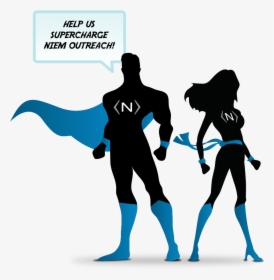Female Superhero Silhouette Png - Superhero Male And Female Silhouette, Transparent Png, Transparent PNG