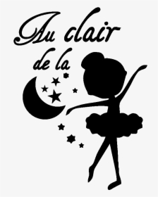 Sticker Silhouette Petite Danseuse Au Clair De La Lune - Silueta De Bailarina De Ballet, HD Png Download, Transparent PNG