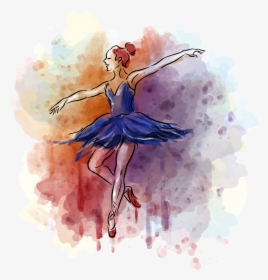 Ballet Dancer Watercolor Painting Balerin - Watercolor Painting Of A Ballerina, HD Png Download, Transparent PNG