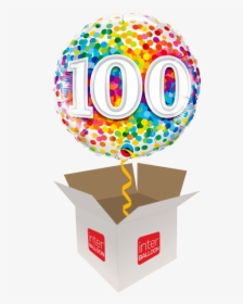 100 Rainbow Confetti - Number 100 Balloon, HD Png Download, Transparent PNG