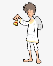 Angel Bell Xmas Christmas 555px - Caricature Guardian Angel, HD Png Download, Transparent PNG