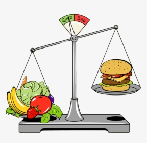 Transparent Healthy Food Clipart - Healthy Food Vs Junk Food Cartoon, HD Png Download, Transparent PNG