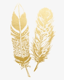 Transparent Feathers Clipart - Transparent Gold Feather Png, Png Download, Transparent PNG