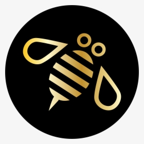 Minimal Bee Or Bumblebee In Gold On A Black Circle - Schwarmen Instagram, HD Png Download, Transparent PNG