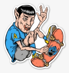 Spock Skater Sticker - Skater Spock, HD Png Download, Transparent PNG