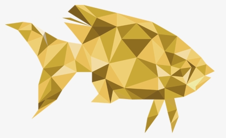Gold Fish Wall Sticker - Pesce Geometrico, HD Png Download, Transparent PNG