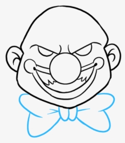 How To Draw A Scary Clown - Easy Scary Clowns Drawings, HD Png Download, Transparent PNG