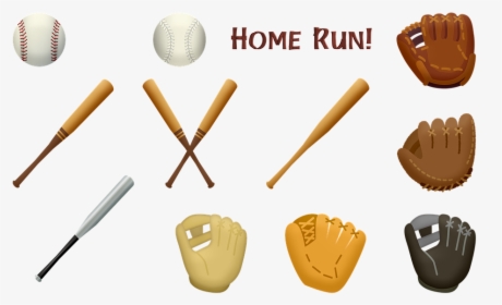 Baseball, Glove, Ball, Bat, Home Run, Softball, Game - College Softball, HD Png Download, Transparent PNG