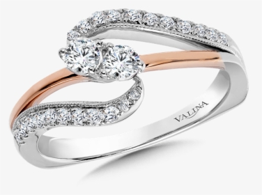 Valina Two-stone Diamond Engagement Ring Moutning In - Pre-engagement Ring, HD Png Download, Transparent PNG