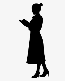 Female Reading Silhouette Png, Transparent Png, Transparent PNG