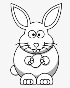 Bunny Black White Clipartist - Cartoon Rabbit Looking Up, HD Png Download, Transparent PNG